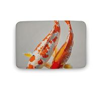 Paillasson absorbant, antidérapant et doux, pour salle de bain, entrée, 2 poissons, lavable, pour intérieur et décoration d'intérieur, 40 x 60 cm