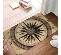 Paillasson absorbant et antidérapant - Tapis de sol résistant aux intempéries - Compas du vent - Carte de la route - Profil bas - Tapis d'entrée de porche - Tapis de cuisine pour entrée, salle de bain