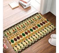 Paillasson absorbant pour intérieur de 60 x 40 cm, antidérapant pour porte d'entrée, style bohème, tapis de sol africain, facile à nettoyer pour entrée, porte arrière, entrée, tous temps, facile à