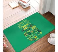Paillasson absorbant pour intérieur de 60 x 40 cm, tapis de porte d'intérieur antidérapant pour porte d'entrée, tapis de sol avec citation d'ananas psychique, facile à nettoyer pour l'entrée, la porte