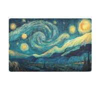 Paillasson Abstract Night Painting Tapis D'Entrée Lavable en Machine Paillasson Interieur Antidérapant Paillassons Interieur pour Couloir Cour Exterieur 40X60 CM