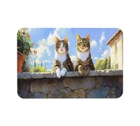 Paillasson All Weather Cat on The Wall Tapis De Porte Facile À Nettoyer Paillasson Interieur Lavable en Machine Tapis D'Entrée pour Balcon Exterieur Couloir 40X60 CM