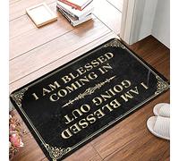 Paillasson amusant avec inscription « I Am Blessed Coming in and Going Out » - Décoration de piscine - 40,6 x 61 cm