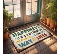 Paillasson amusant Happiness : The Journey, Not The Destination Paillasson de bienvenue d'automne pour porte d'entrée ou sous-sol (40 x 60 cm)