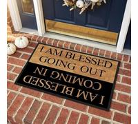 Paillasson amusant « I Am Blessed Coming in I Am Blessed Going Out », antidérapant pour intérieur et extérieur, pour entrée intérieure, cadeau de pendaison de crémaillère, ajoute de l'humour et des