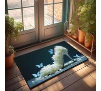 Paillasson amusant pour entrée extérieure, fleurs et papillons ornent une chaussure à talons hauts, tapis cool Home Sweet Home (50 x 80 cm)