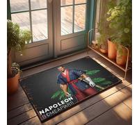 Paillasson amusant Samouraï Napoléon : le guerrier improbable - Tapis de bienvenue d'automne pour porte d'entrée et sous-sol (40 x 60 cm)