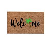 Paillasson amusant « Welcome To The Jungle » - Décoration verte - Tapis de bienvenue en plein air - Tapis floqué Be Or - Couverture anti-fleurs (I, taille unique)