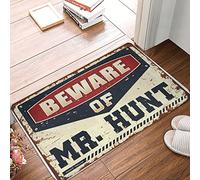 Paillasson anti-fatigue à profil bas - Beware Of Mr. Hunt - Super absorbant - Facile à nettoyer - Durable - 50 x 80 cm