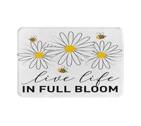 Paillasson Anti-Poussière Tapis De Bain Décoration Printanière : Vivez Pleinement Votre Vie en Fleurs Indestructible Tapi De Douche pour Porte D'Entrée Terrasse Chambre 40X60Cm