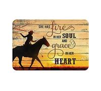 Paillasson Anti-Saleté Tapis Bains L'Équitation. Elle A Le Feu dans L'Âme Et La Grâce dans Le Cœur. Antidérapant Tapi Salle De Bain pour Couloir Porte D'Entrée Cuisine 40X60Cm
