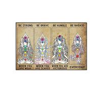 Paillasson Anti-Saleté Tapis De Porte Yoga Soyez Fort Quand Vous Êtes Faible Horizontal Facile À Nettoyer Tapi De Douche pour Salle De Bain Déco Entrée 40X60Cm