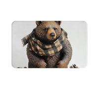 Paillasson antidérapant - 80 x 48 cm - Tapis d'entrée extérieur - Tapis d'intérieur pour entrée, entrée, lodge rustique, ours - Tapis de bienvenue absorbant et lavable - Pour couloir, extérieur
