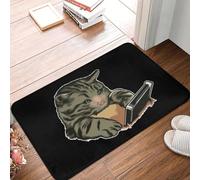 Paillasson antidérapant avec Motif de Chat Qui pleure et téléphone pour Cuisine entrée Salle de Bain Salon