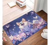 Paillasson antidérapant Corgi Moonligth - Tapis de Sol grattant Le Sable - pour Cuisine entrée Maison Balcon