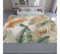 Paillasson Antidérapant Crème 60 x 90 cm, Tapis de Sol d'intérieur Lavable pour entrée Cuisine Chambre à Coucher paillasson décoratif, imprimé Forêt Tropicale Plantes Feuilles De Palmier