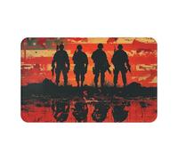 Paillasson antidérapant et lavable pour porte d'entrée des forces armées américaines, tapis de cuisine pour entrée, intérieur et extérieur, pour chambre à coucher, cuisine, porche, 80 x 49 cm