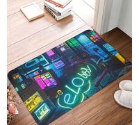 Paillasson antidérapant - Lavable en machine - Phosphorescent - Pour intérieur et extérieur - 60 x 40 cm