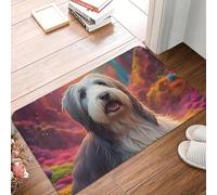 Paillasson antidérapant Motif Chien Bearded Collie dans Une Nature colorée pour Cuisine entrée Maison Chambre à Coucher