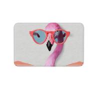 Paillasson antidérapant pour intérieur et extérieur - Motif Hello Glasses Flamingo - Pour entrée, porche, buanderie, salle de bain, chambre à coucher - 50,8 x 80 cm