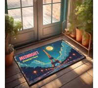Paillasson antidérapant pour porte d'entrée et extérieur Motif fête côtière de minuit : une nuit parisienne aventure 40 x 60 cm