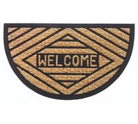 Paillasson art spider en fibre de coco, tapis d'entrée maison, sèche-pas PVC ext./int. (40x70 cm demi-lune)