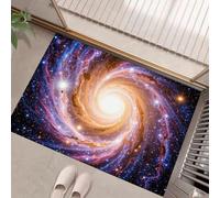 Paillasson Attrape-Poussière,Ciel Étoilé La Voie Lactée Tapis De Sol Antidérapant Style Magique Lavable en Machine Douces Absorbantes pour Entrée, Porte Et Couloir, Violet 60 X 90 Cm