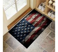 Paillasson Attrape-Poussière, Éléments Drapeau National Tapis De Sol Antidérapant Lavable en Machine, Art Visuel 3D Tapis D'Entrée Doux Confortable pour Chien, Entrée, Couleurs Mélangées 40 X 60 Cm