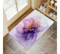 Paillasson Attrape - Poussière,Fleurs de rêve Tapis De Sol Antidérapant, Fond dégradé Tapis D'Entrée avec Absorbantes pour Chien, Entrée, Porte Couloir, Violet 80x120cm