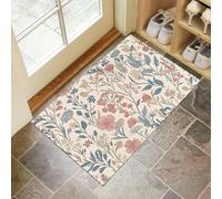 Paillasson Attrape - Poussière,Illustrations de Plantes Tapis De Sol Antidérapant, Fleurs Sauvages rétro Tapis D'Entrée avec Absorbantes pour Chien, Entrée, Porte Couloir, Rose 45x75cm