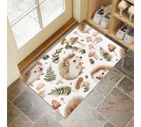Paillasson Attrape-Poussière, l'amour du Hérisson Tapis De Sol Antidérapant Lavable en Machine, Aquarelle d'animaux Tapis D'Entrée Doux Confortable pour Chien, Entrée, Blanc 45 X 75 Cm