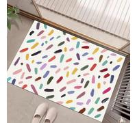 Paillasson Attrape-Poussière, Petites Lignes Tapis Sol Antidérapant Lavable en Machine, Style Graffiti Tapis D'Entrée Doux Confortable pour Chien, Entrée, Couleurs Mélangées 40 X 60 Cm