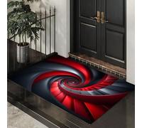 Paillasson Attrape - Poussière,Résumé Nordique Tapis De Sol Antidérapant, Spirale géométrique Tapis D'Entrée avec Absorbantes pour Chien, Entrée, Porte Couloir, Violet jaunâtre 45 x 75 cm