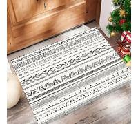 Paillasson Attrape-Poussière, Style Bohème Tapis De Sol Antidérapant Lavable en Machine, Géométrie des Lignes Tapis D'Entrée Doux pour Chien, Entrée, Porte Et Couloir, Gris Clair 40 X 60 Cm