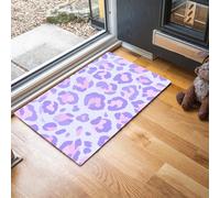 Paillasson Attrape-Poussière Style De Rêve Tapis de Sol Antidérapant Lavable en Machine Imprimé Léopard Violet Tapis d'Entrée Absorbantes pour Entrée, Porte et Couloir, Violet Clair, 90 x 150 cm