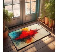 Paillasson automne art abstrait : exploser les couleurs en harmonie paillasson hiver paillasson extérieur automne tapis de bienvenue pour l'avant (65 x 90 cm)