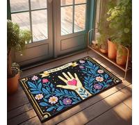 Paillasson automne paix et amour : une main tenant l'espoir paillasson hiver paillasson extérieur tapis de bienvenue pour l'avant (50 x 80 cm)