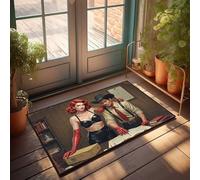 Paillasson Automne Western Mystère : Un duo audacieux dévoile les secrets, paillasson d'hiver, paillasson de bienvenue d'automne pour l'avant (50 x 80 cm)