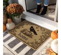 Paillasson Autumn Crow - Motif oiseau noir - Décoration vintage - En caoutchouc - Imperméable - Antidérapant - Absorbant la poussière - Facile à nettoyer - 73,7 x 43,2 cm