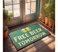 Paillasson avec dictons amusants « Free Beer Tomorrow : A Festive Toast To Future Cheers » - Décoration extérieure - Grand tapis de bienvenue pour l'extérieur (40 x 60 cm)
