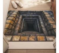 Paillasson avec illusion d'optique 3D Fissure dans le sol Puits sans fond Tapis avec illusion d'optique Antidérapant Pour l'intérieur et l'extérieur Paillasson de bienvenue pour l'entrée