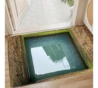 Paillasson avec illusion d'optique 3D Fissure dans le sol Puits sans fond Tapis avec illusion d'optique Antidérapant Pour l'intérieur et l'extérieur Paillasson de bienvenue pour l'entrée