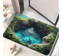 Paillasson avec illusion d'optique 3D Fissure dans le sol Puits sans fond Tapis avec illusion d'optique Antidérapant Pour l'intérieur et l'extérieur Paillasson de bienvenue pour l'entrée