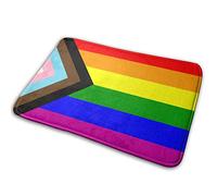 Paillasson avec motif drapeau LGBT et Gay Pride - 40 x 60 cm - Doux - Pour jardin, cuisine, chambre à coucher, entrée - Avec revers antidérapant - Pour décoration de maison et de bureau
