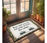 Paillasson avec règles du camping-car d'automne : « Thou Shalt Not Poop On Thy Mile » Paillasson pour entrée extérieure et porte intérieure M (65 x 90 cm)