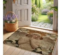Paillasson beige sur le thème de la prière pour entrée extérieure et intérieure, caoutchouc imperméable, antidérapant, absorbant la poussière, facile à nettoyer, 73,7 x 43,2 cm