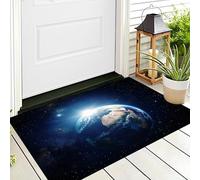 Paillasson Bleu La Terre Vue De l'espace Petit Tapis De Bienvenue,Paysage Cosmique Cour Décoration De La Maison Intérieur Et Extérieur pour Porte Avant Et Arriè Entrée,40X60Cm