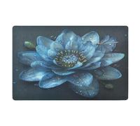 Paillasson Blue Water Lily Flower Welcome Tapis De Porte Facile À Nettoyer Paillasson Interieur Absorbant Tapis D'Entrée pour Exterieur Jardin Couloir 40X60 CM