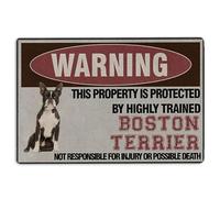 Paillasson Boston Terrier Cette propriété est protégée par un Boston Terrier hautement qualifié, tapis antidérapant pour salle de bain, cuisine, porche, entrée, 40 x 60 cm
