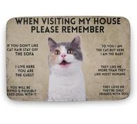 Paillasson Chat, Lors De Votre Visite chez Moi Tapis De Porte 40X60CM